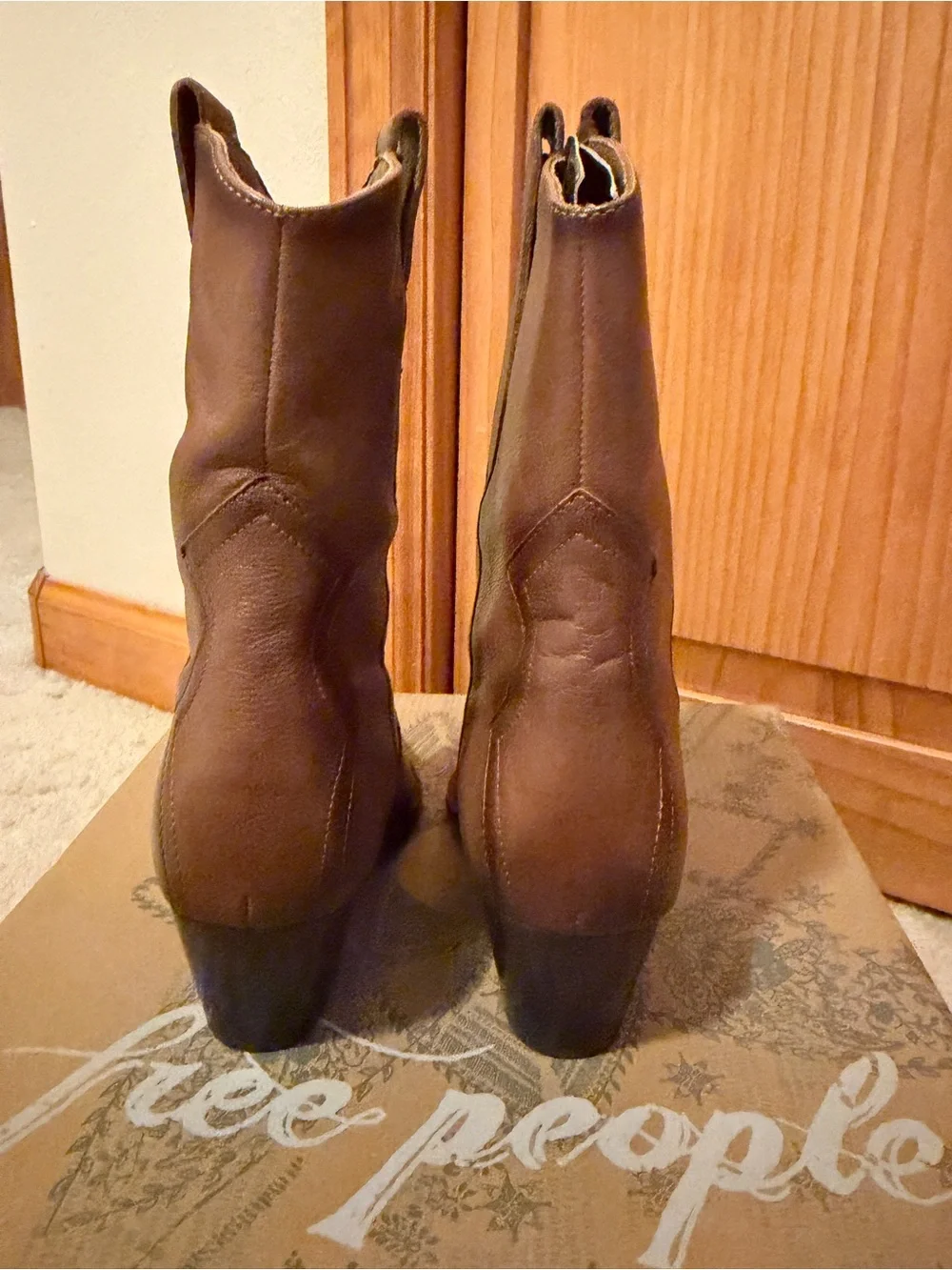 Free People Cat Nap Leather Cowboy Boots- NWT